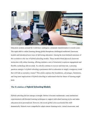 Hybrid Schooling Models_ A Permanent Shift or a Temporary Trend