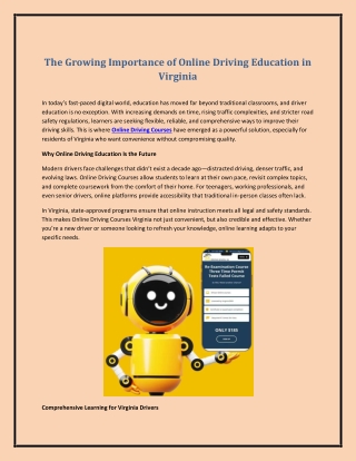 The Growing Importance of Online Driving Education in Virginia