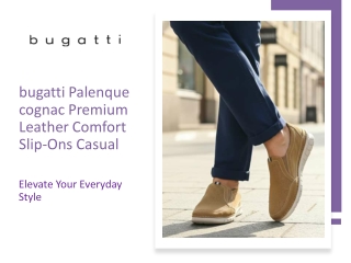 bugatti Palenque cognac Premium Leather Comfort Slip-Ons Casual