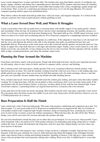 From Setup to Finish: Laser Screed Best Practices for Concrete Contractors