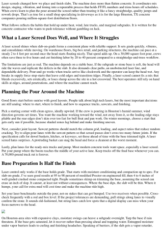 From Setup to Finish: Laser Screed Best Practices for Concrete Contractors