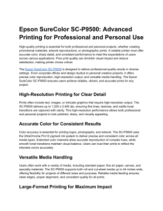 Epson SureColor SC-P9500