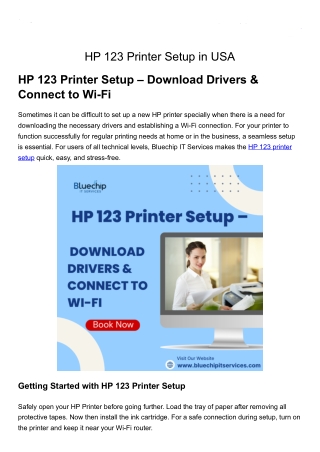 HP 123 Printer Setup in USA