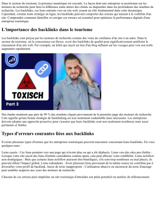 Comment corriger vos erreurs de backlinks en ligne pour le tourisme