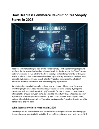 How Headless Commerce Revolutionizes Shopify Stores in 2026