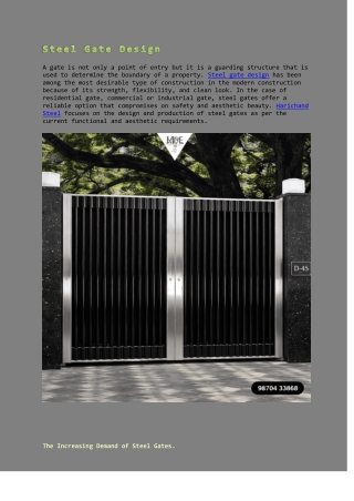 Steel Gate Design