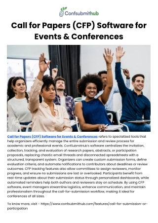 Call for Papers (CFP) Software for Events & Conferences