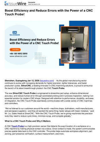 Boost Efficiency and Reduce Errors with the Power of a CNC Touch Probe!