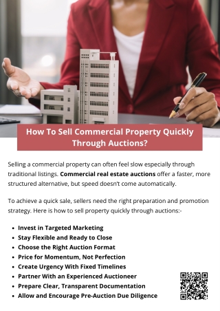 How To Sell Commercial Property Quickly Through Auctions?