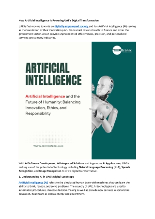 How Artificial Intelligence Is Powering UAE’s Digital Transformation