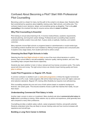 Confused About Becoming a Pilot