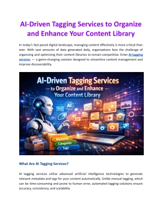 AI-Driven Tagging Services to Organize and Enhance Your Content Library