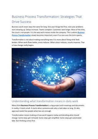 Business Process Transformation Strategies That Drive Success