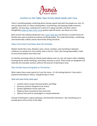 Comfort on the Table Easy Family Meals Made with Care