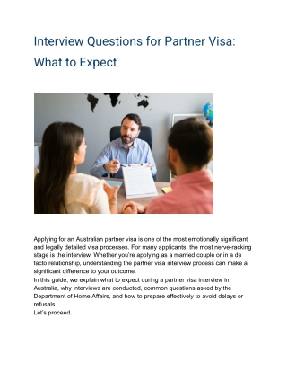Partner Visa Interview Questions in Australia | What to Expect & How to Prepare