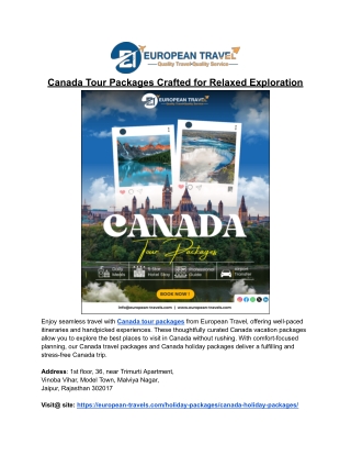 Canada tour packages