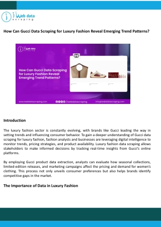 Gucci Data Scraping for Luxury Fashion Revealing Emerging Trends
