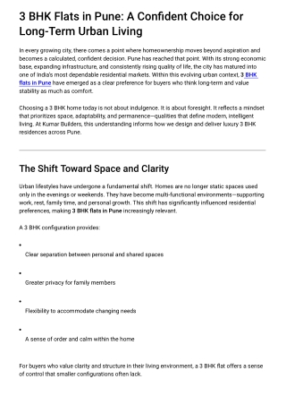 3 BHK Flats in Pune: A Confident Choice for Long-Term Urban Living