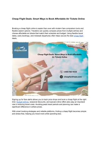 Cheap Flight Deals_ Smart Ways to Book Affordable Air Tickets Online