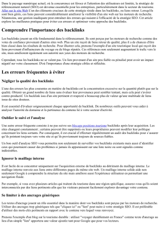 Le SEO efficace passe par l’absence d’erreurs sur sa stratégie liée au lien reto