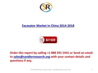 2014-2018 Excavator Market in China Forecasts