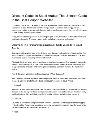 Discount Codes in Saudi Arabia_ The Ultimate Guide to the Best Coupon Websites