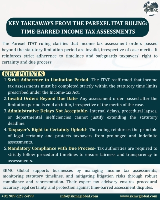 Key Takeaways from the Parexel ITAT Ruling Time-Barred Income Tax Assessments