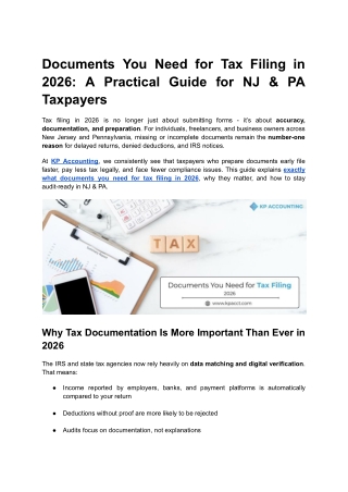 Documents You Need for Tax Filing in 2026_ A Practical Guide for NJ & PA Taxpayers