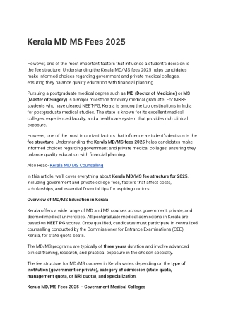 Kerala MD MS Fees 2025 - Google Docs