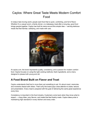 Caylos – Flavorful Fried Chicken Made Fresh Daily