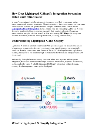 How Does Lightspeed X Shopify Integration Streamline Retail and Online Sales