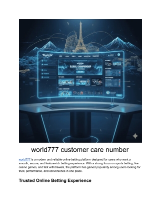 world777 customer care number