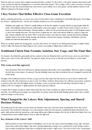 How One Close-Game Moment Rewrote the Lakers' Clutch-Time Identity