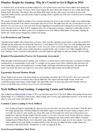 How to Stop Neck Pain While Playing PC Games: Monitor Height for Gaming Essentia