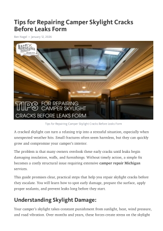 Quick Michigan Camper Repair guide for Cracked Skylights