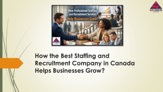 How the Best Staffing and Recruitment Company in Canada Helps Businesses Grow?