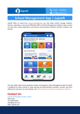 School Management App-Jupsoft