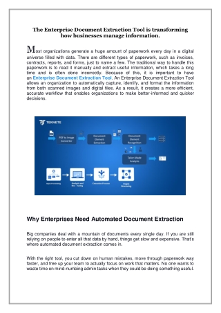 The Enterprise Document Extraction Tool is transforming how businesses manage information