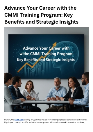 Advance Your Career with the CMMI Training Program Key Benefits and Strategic Insights