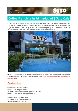 Coffee Franchise in Ahmedabad