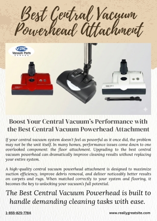 Best Central Vacuum Powerhead with Strong Brush Roll Action