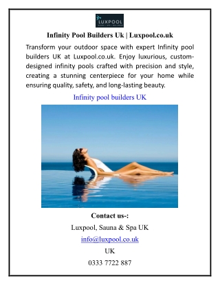Infinity Pool Builders Uk Luxpool.co.uk