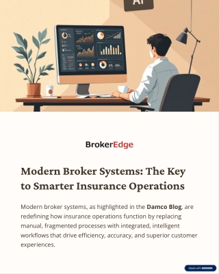 Modern Broker Systems: The Key  to Smarter Insurance Operations