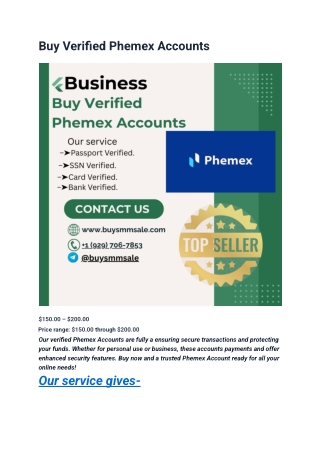 Phemex Accounts 2026