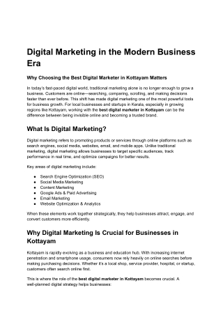Digital Marketing in the Modern Business Era