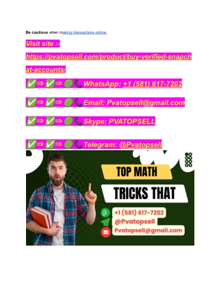 Best Site To Buy Verified Snapchat Accounts (Aged Or New)