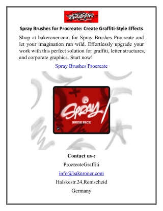 Spray Brushes for Procreate Create Graffiti Style Effects