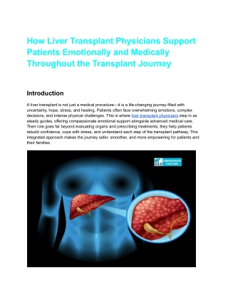 How Liver Transplant Physicians Support Patients Emotionally and Medically Throughout the Transplant Journey (1)