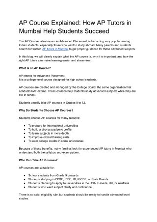 AP Course Explained- How AP Tutors in Mumbai Help Students Succeed (1)