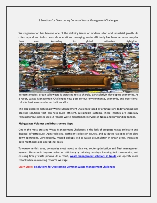 8 Solutions for Overcoming Common Waste Management Challenges